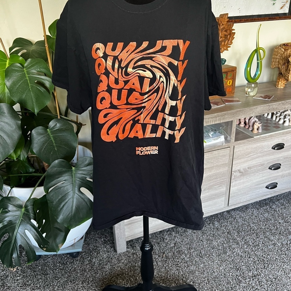 Port and Company Black and Orange Graphic Tee